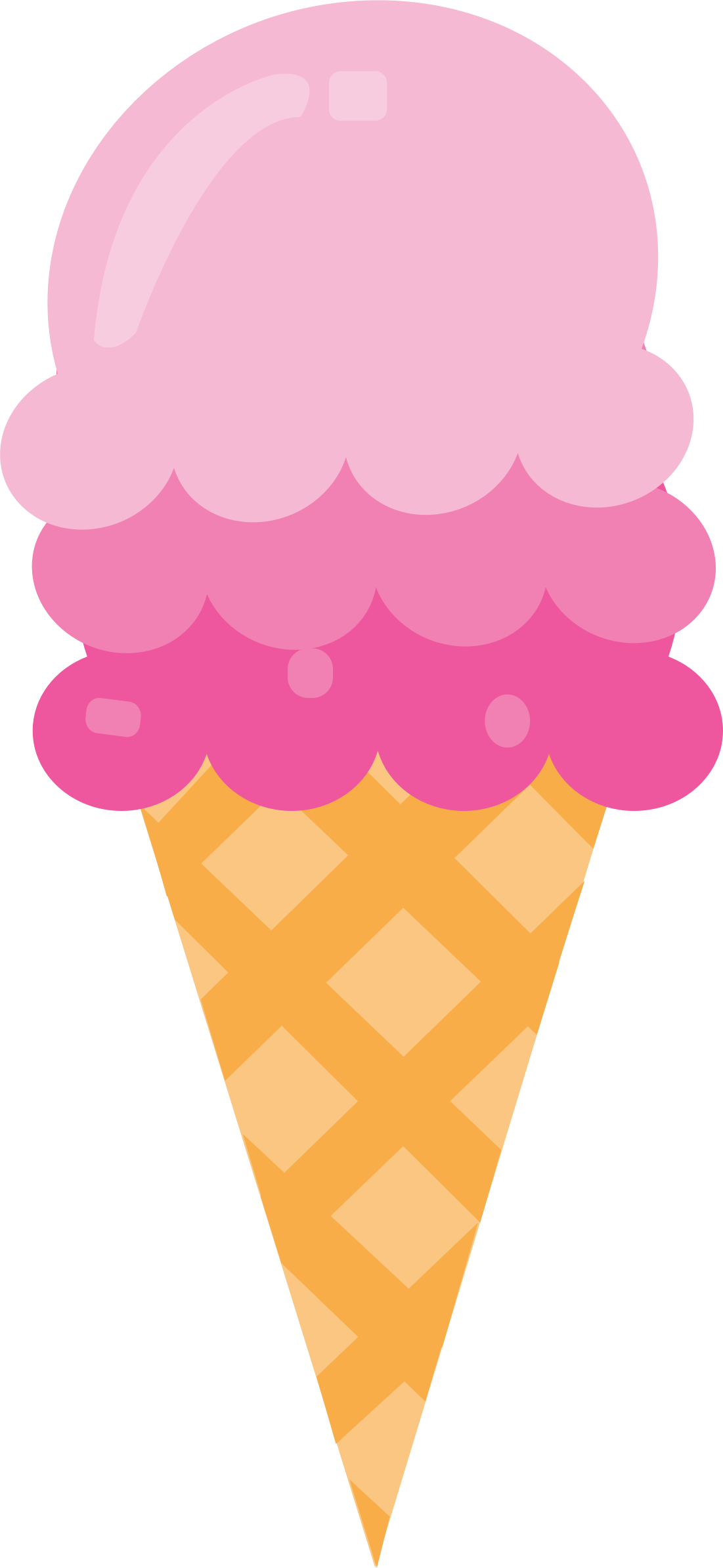 Clipart Black And White Stock Big Image Png - Pink Ice Cream Cone Clipart (1101x2388), Png Download