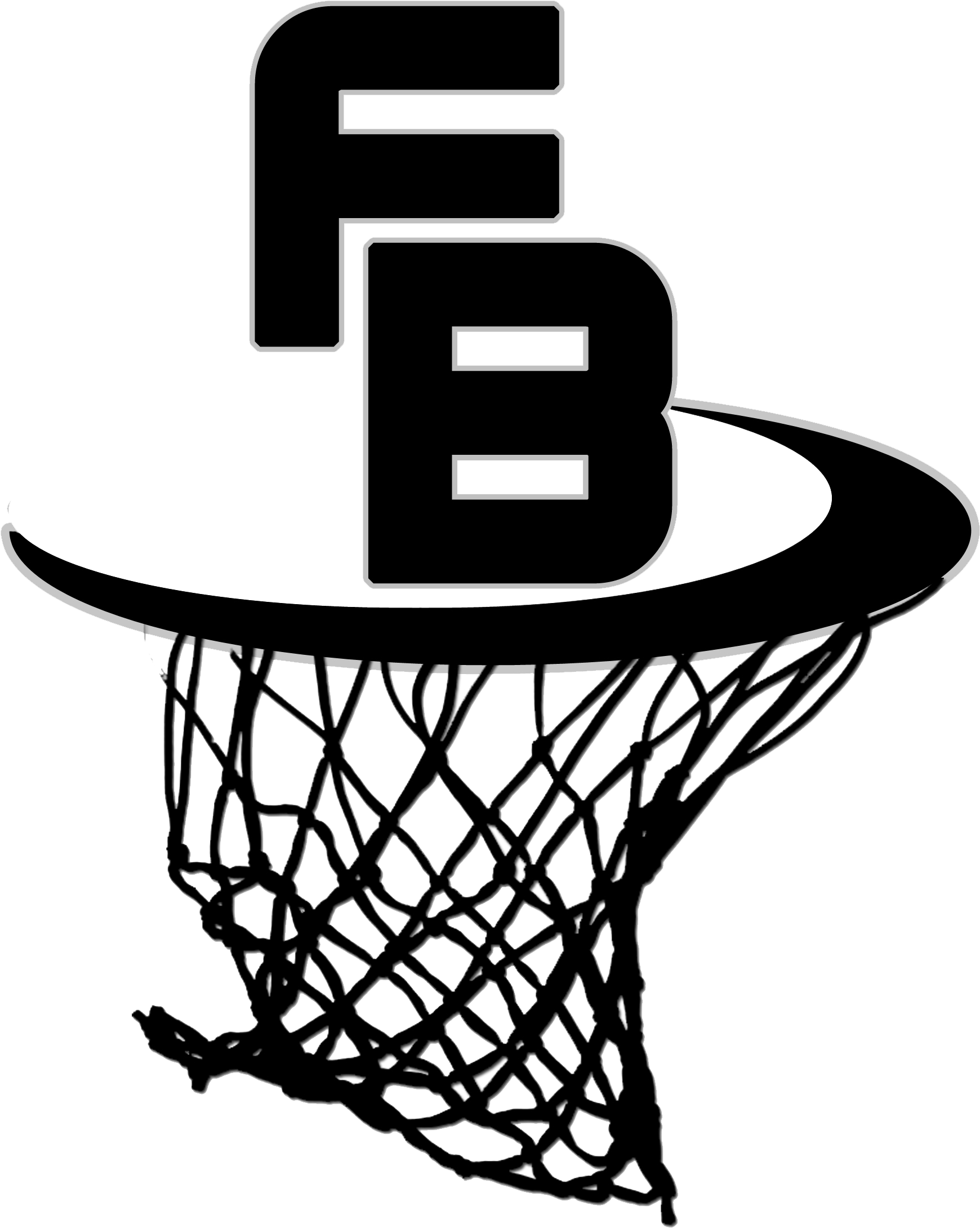 Download Basketball Backboard Net Clip Art - Basketball Hoop Black And