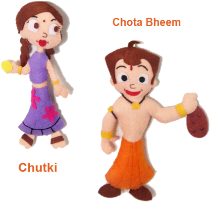 Felt 3d Chhota Bheem & Chutki Personalised Wall Clock - Chhota Bheem (480x478), Png Download