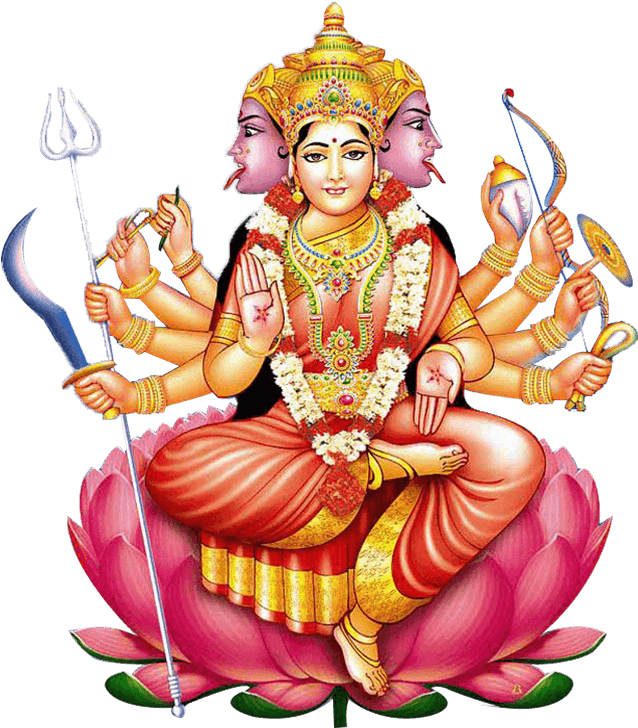 Shree Shree Shakti Parivar - Lord Gayatri Devi Png (700x800), Png Download