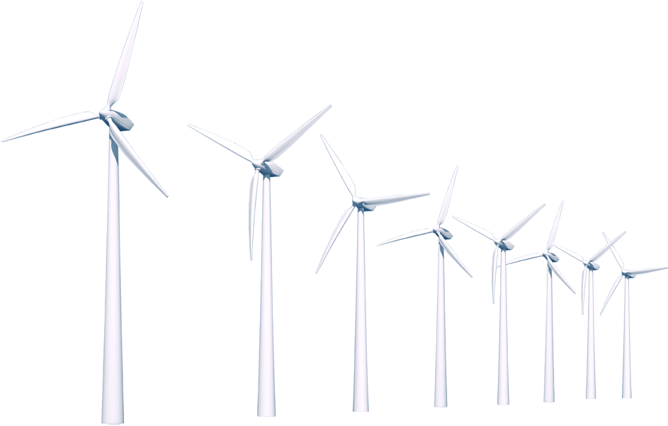 Image Free Library Row Of Turbines Transparent Png - Wind Turbine (960x630), Png Download