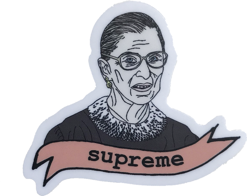 Ruth Bader Ginsburg 'supreme' Sticker - Label (1500x1500), Png Download