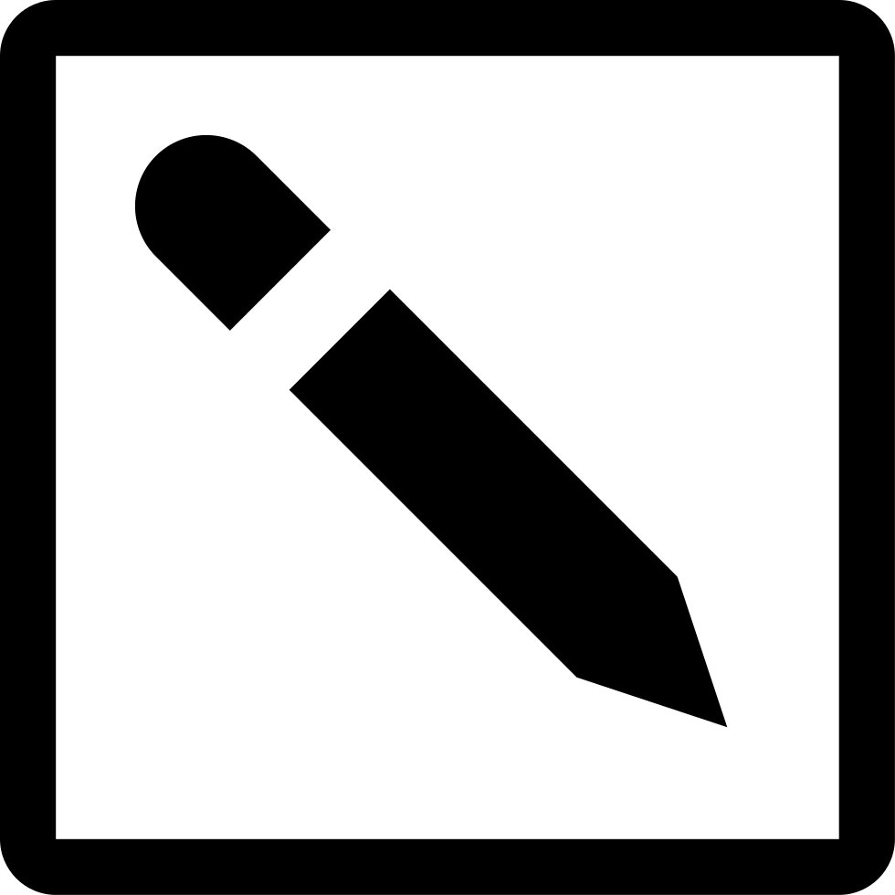 Pencil Edit Square Comments - Edit Icon Square (980x980), Png Download