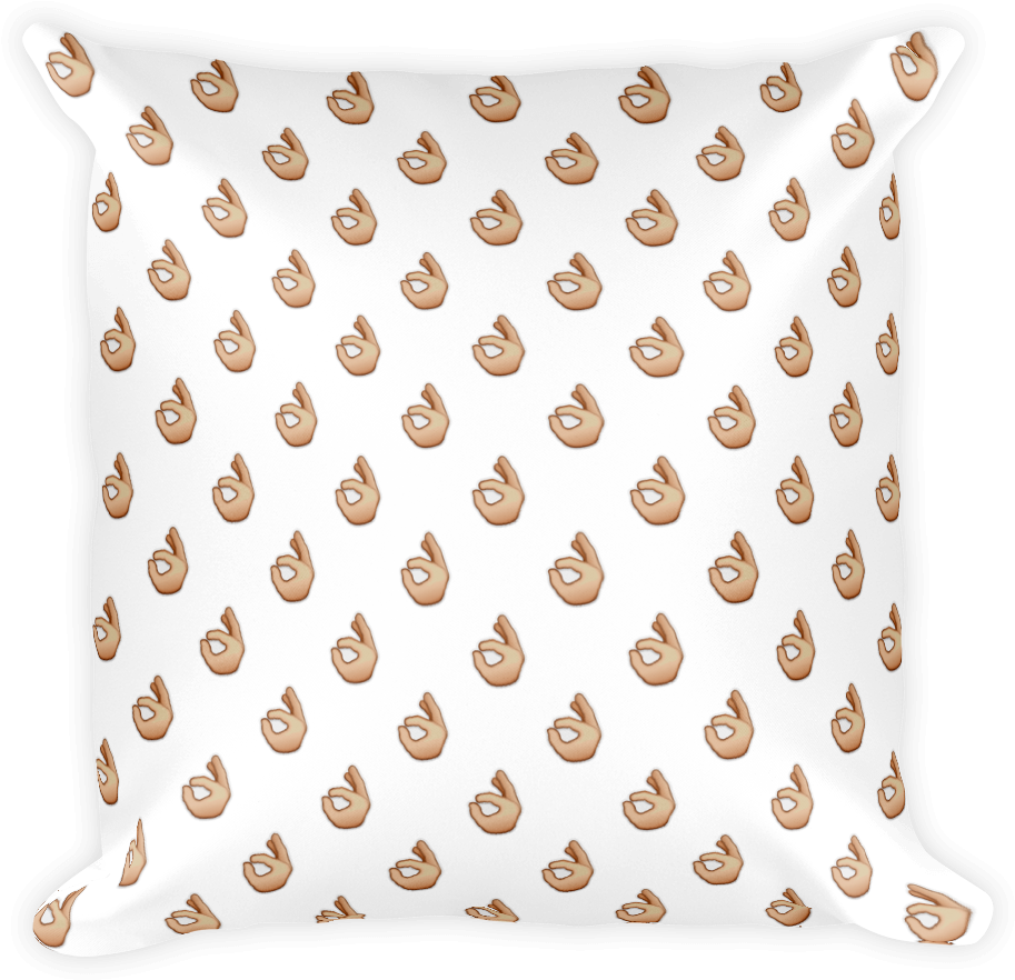 Ok Hand Sign-just Emoji - Pattern Emoji Pillow (1000x1000), Png Download