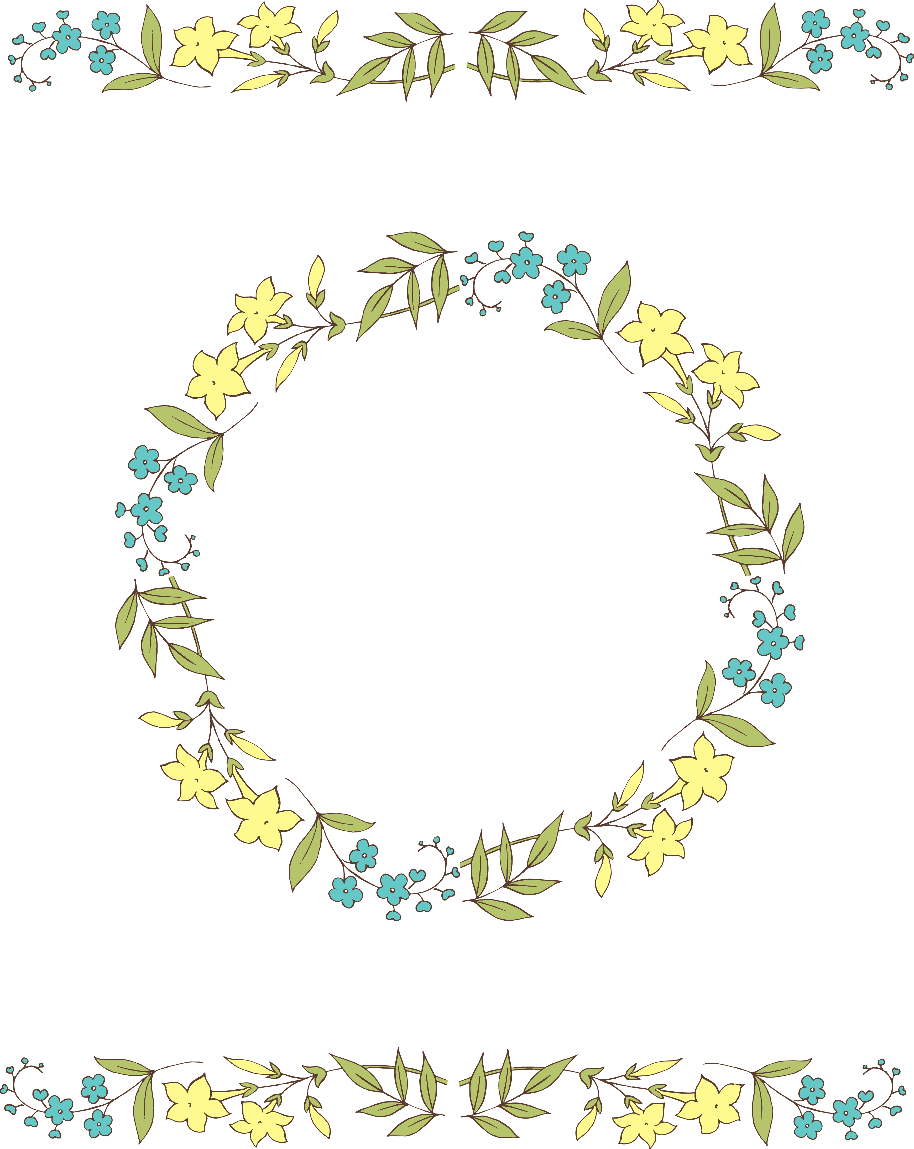 Jpeg Download - Free Floral Circle Border (3481x4374), Png Download