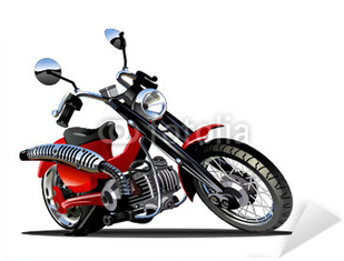 Vector Cartoon Motorcycle Sticker - Motorcycle (400x400), Png Download