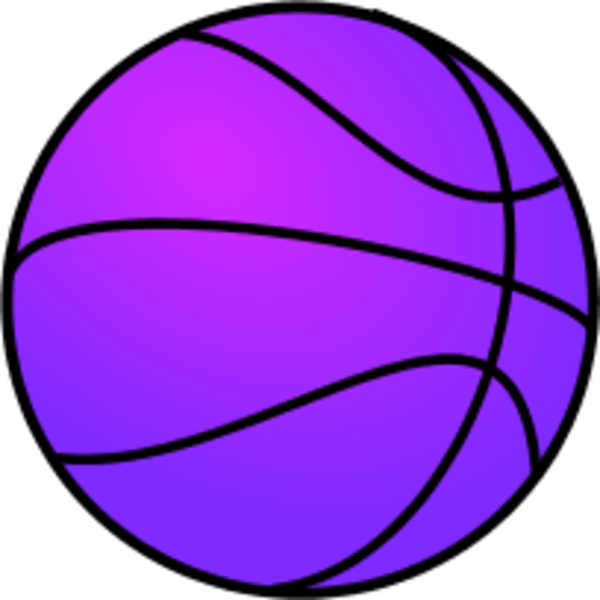 Purple Clipart Basketball - Basketball Clip Art (600x600), Png Download