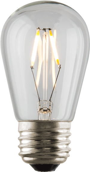 S14 Led Filament Clear Bulb - Sunset Lighting 1w E26 Led Light Bulb (640x640), Png Download