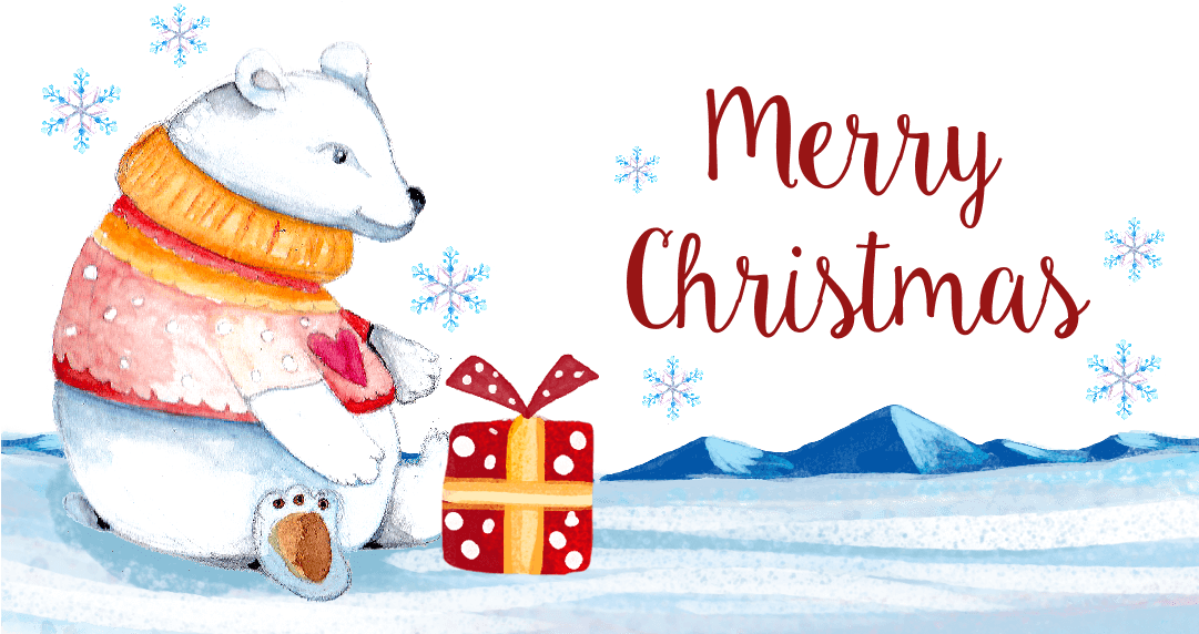 Polar Bear Present - Illustration (1080x1920), Png Download