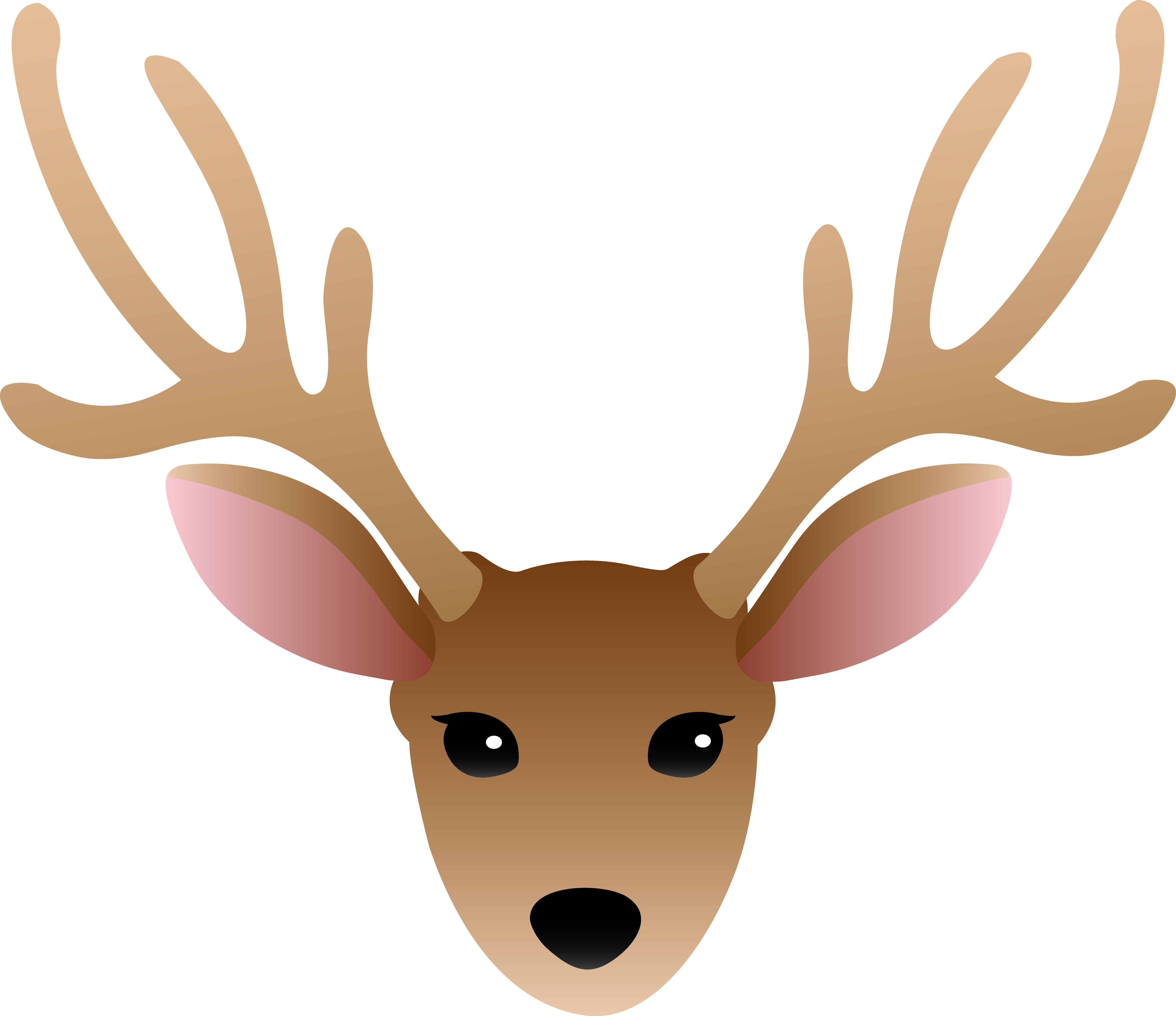 Svg Deer Panda Free Images - Clip Art Deer Head (5001x4319), Png Download