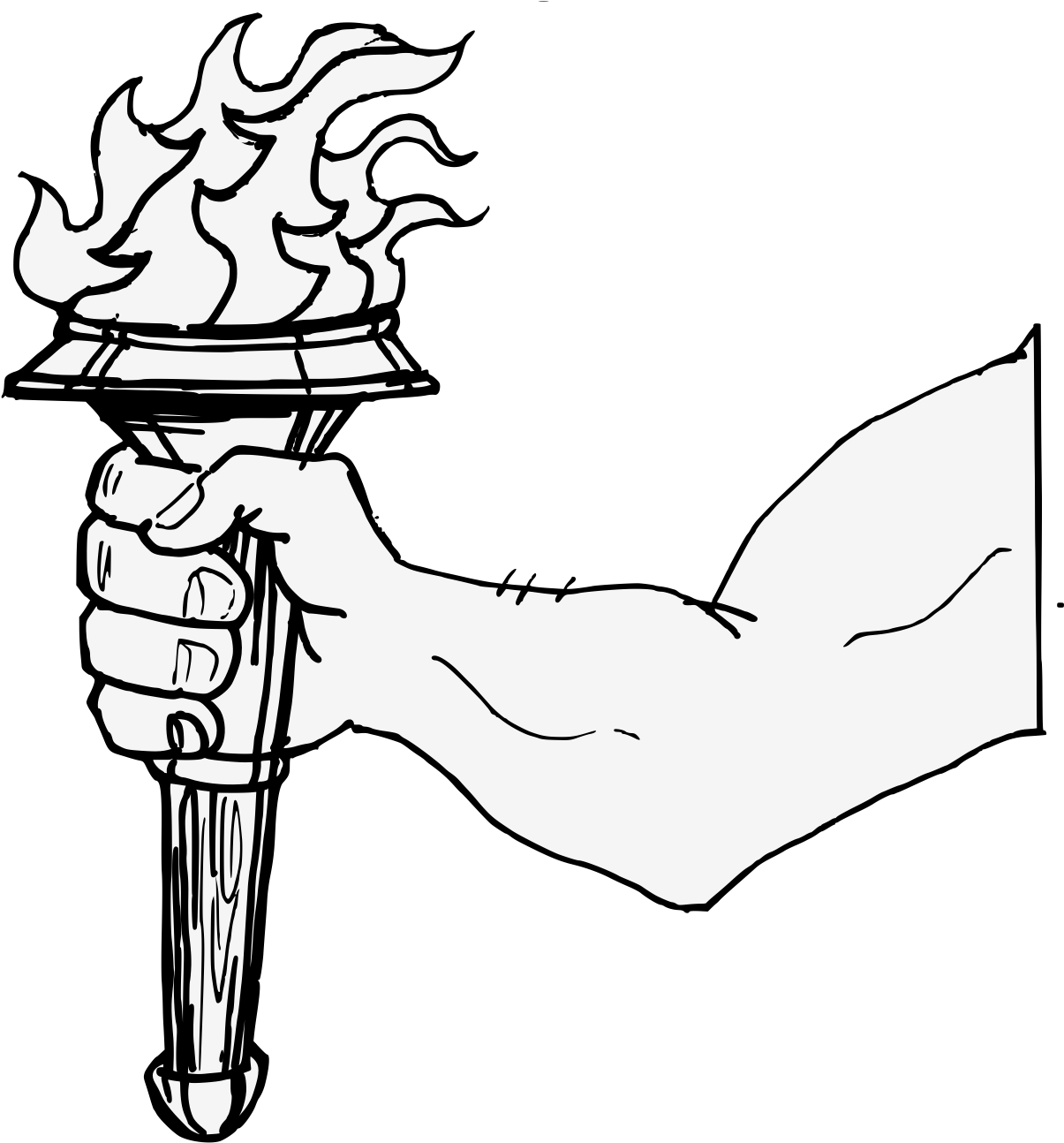 Arm Couped Maintaining A Torch - Clip Art (1218x1316), Png Download