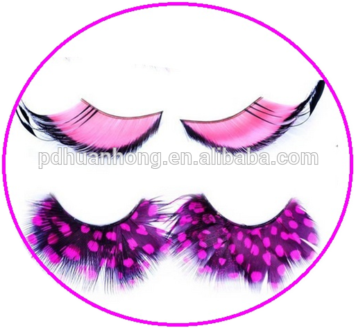 Private Label Colorful Make Up Feather Eyelashes - Eyelash Extensions (513x472), Png Download