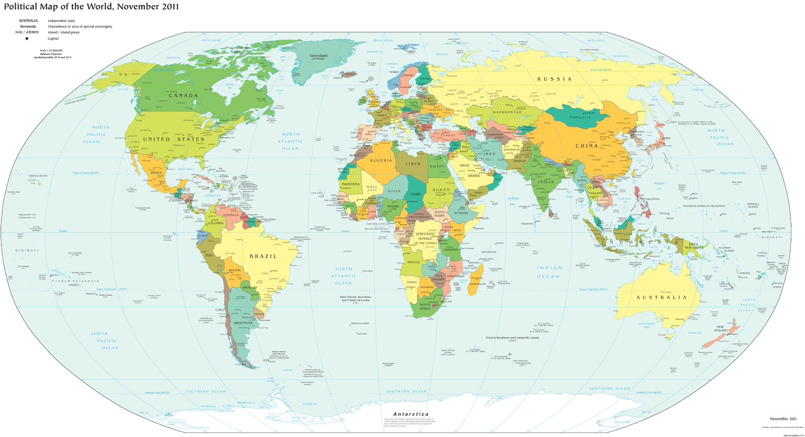 Map Of The World's Countries According To The U - World Map Countries 2018 (1600x869), Png Download