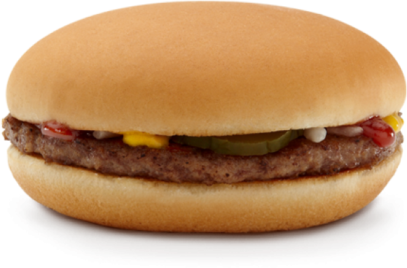 Picture Free Library Burger Png Image Thumb - Plain Mcdonalds Hamburger (600x459), Png Download
