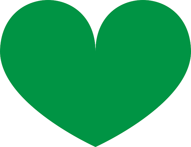 Green, Heart, Love, Shape, Valentine, Shapes - Green Heart Shape Png (640x491), Png Download