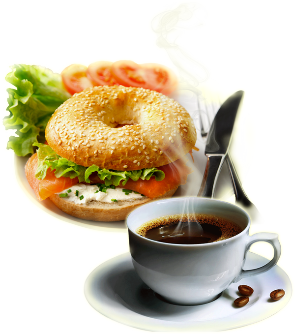 Banner Free Bagel Drawing Sandwich - Cup Of Coffee (600x679), Png Download
