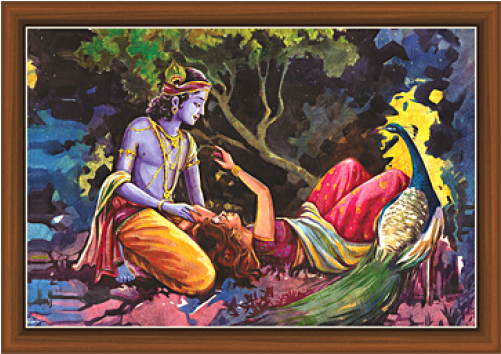 Radha Krishna Paintings - Krishna (500x500), Png Download
