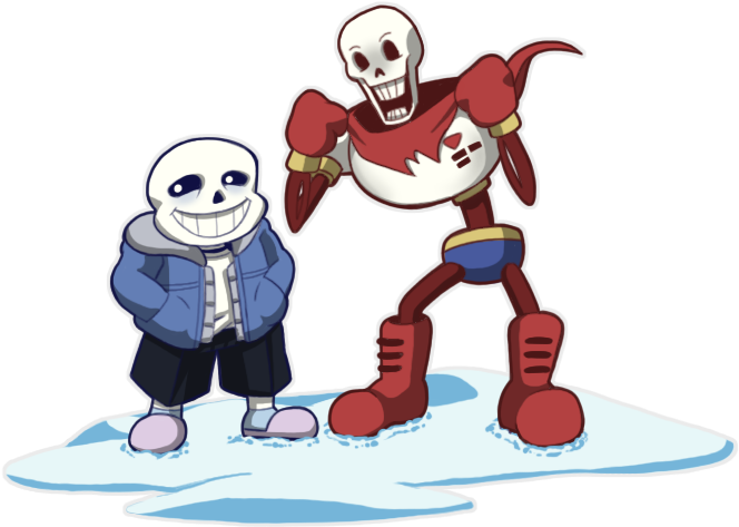 Graphic Royalty Free And By Lazydayzgamez On Deviantart - Sans And Papyrus Png (700x516), Png Download