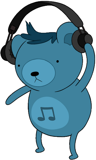 Dj Bear With Headphones - Adventure Time Dj Bear (311x518), Png Download