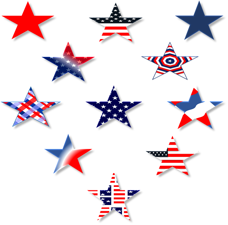 Red White Blue Star Png Transparent America - Portable Network Graphics (727x720), Png Download