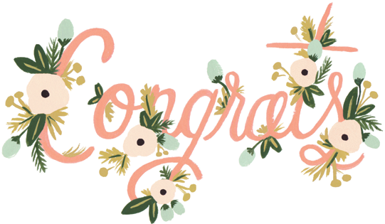 Floral Congrats By Rifle Paper Co - Congrats Floral (598x462), Png Download