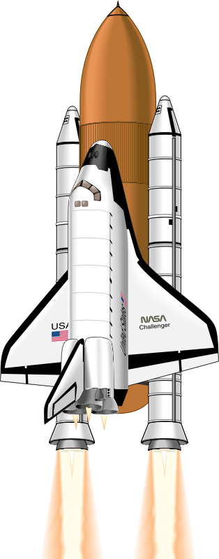 Spaceship Clipart Nasa - Space Shuttle Clipart (314x800), Png Download