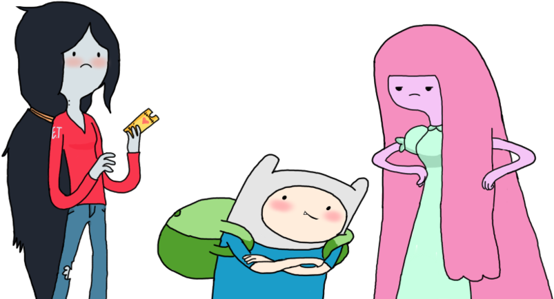 Blush - Finn Princess Bubblegum And Marceline (900x506), Png Download