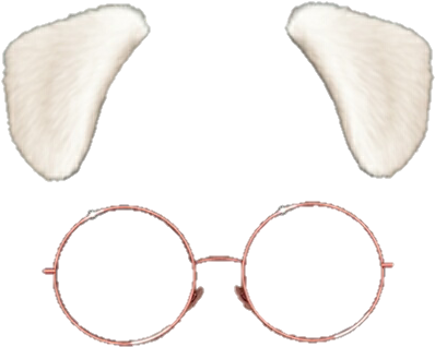 #snow #filter #dog #glasses - Snow Puppy Filter Png (414x467), Png Download