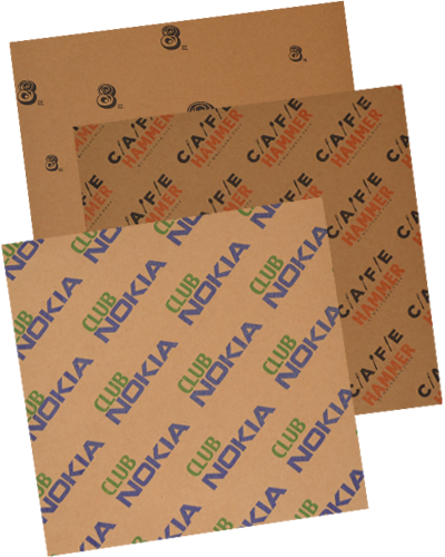 Food Service Sheets Coated Kraft Paper - Printed Kraft Paper Sheets (400x500), Png Download