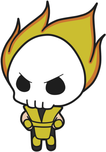 Que Es Scorpion Tan Kawaii - Scorpion Mortal Kombat Kawaii (400x571), Png Download