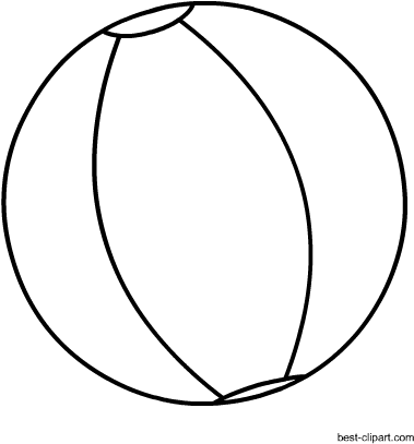 Black And White Beach Ball Clip Art - Beach (450x450), Png Download