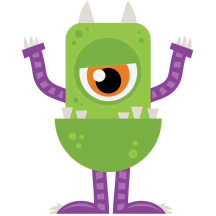 Halloween Monster Svg Scrapbook Cut File Cute Clipart - Monstrinhos Clipart (432x432), Png Download