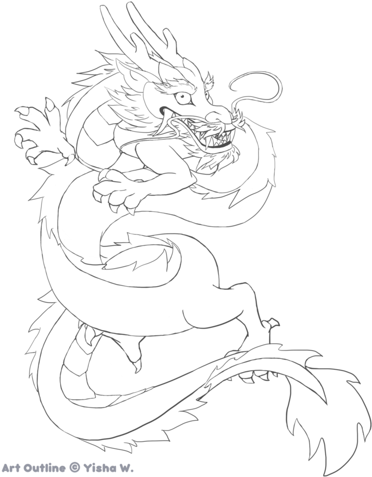 Chinese Dragons Drawing At Getdrawings - Chinese Dragon (800x1000), Png Download