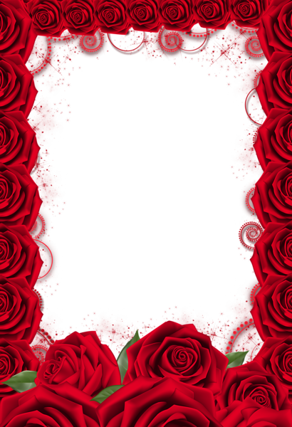 Red Rose Png, Red Roses, Text Background, Paper Background, - Red Roses Frame Png (410x600), Png Download
