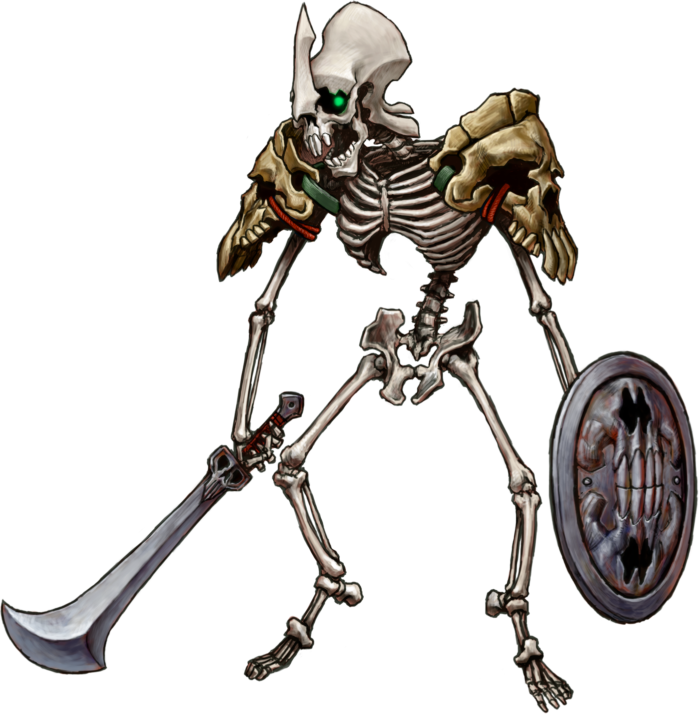Stalfos Artwork - Legend Of Zelda Twilight Princess (1399x1430), Png Download