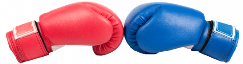 Red And Blue Boxing Gloves Png (500x495), Png Download