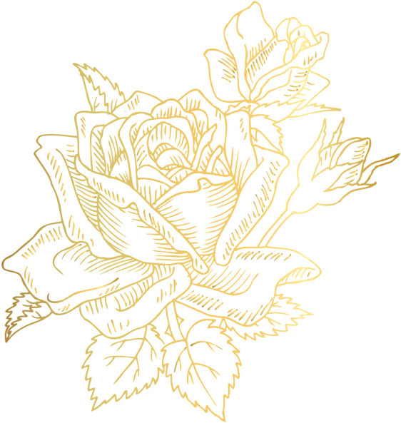Gold Deco Rose Png Clip Art Image - Illustration (565x600), Png Download