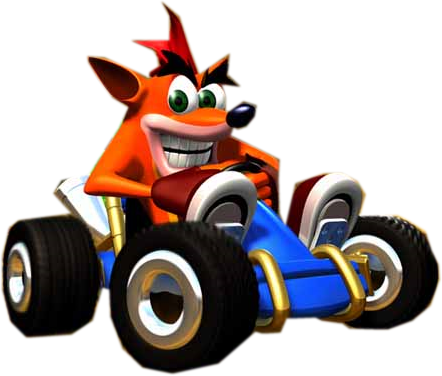 Oohvrya - Crash Bandicoot In Car (442x376), Png Download