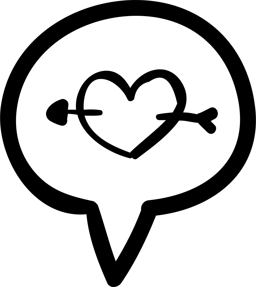 Speech Bubble With Heart And Arrow Comments - Icon Arrow In Heart (876x980), Png Download