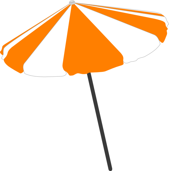 Beach Clipart Beach Umbrella - Sun Umbrella Vector Png (594x600), Png Download