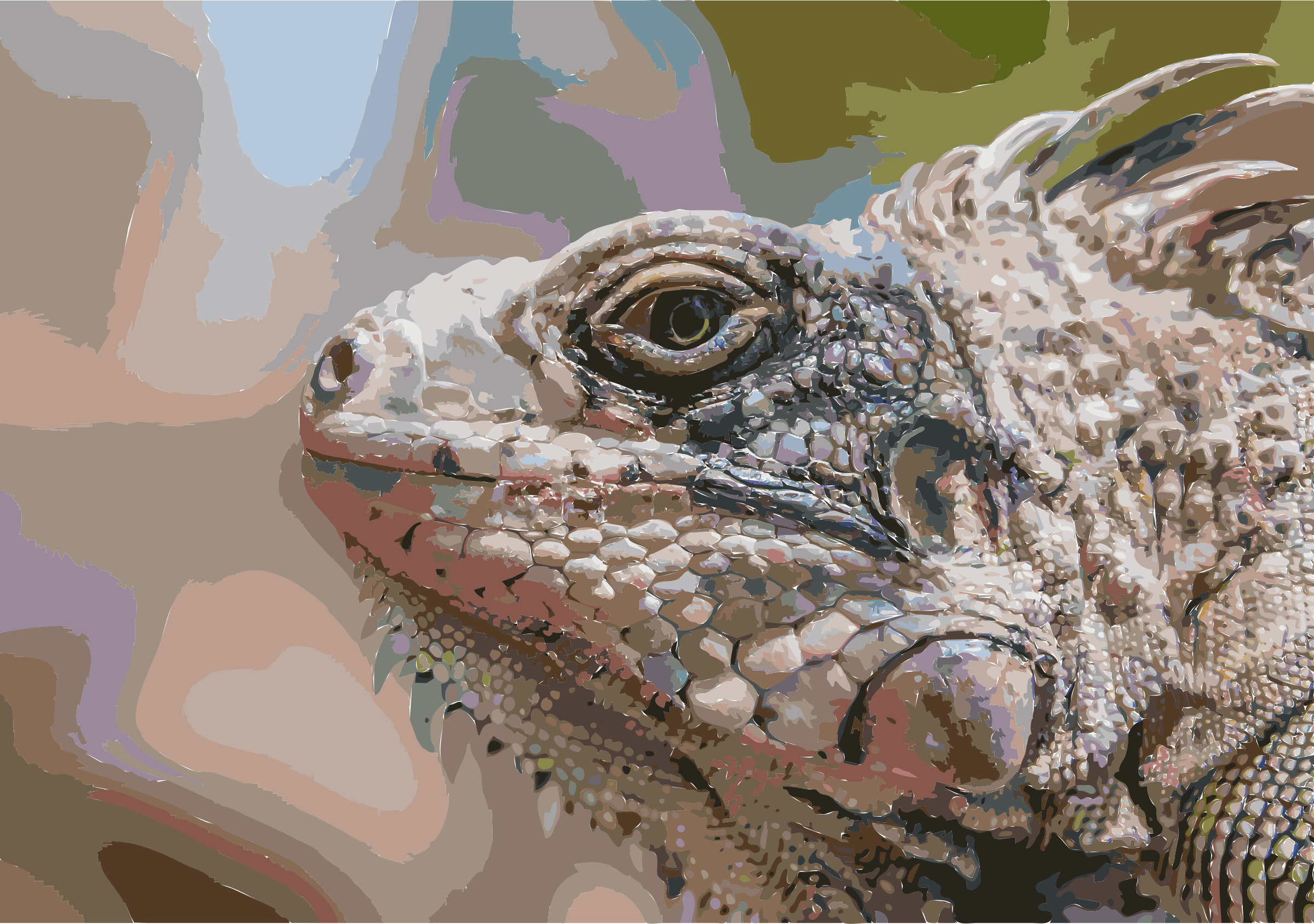 Lizard Reptile Margarita Island Green Iguana - Profile Of A Lizard (1066x750), Png Download
