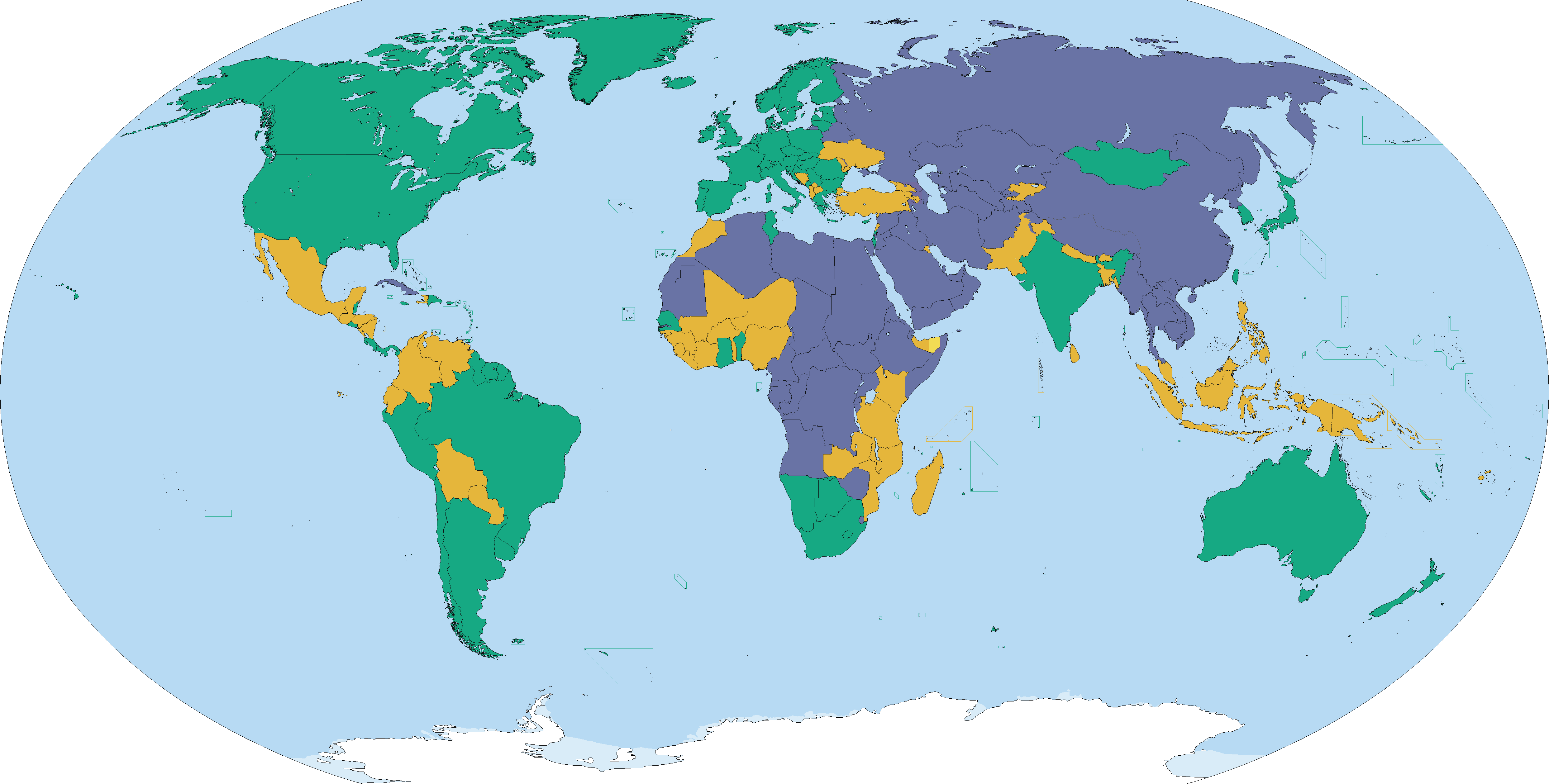 File Freedom House Wikipedia - Democratic Countries Map 2017 (4972x2517), Png Download