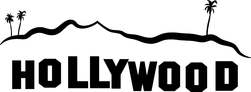 Hollywood Sign Png Images Transparent Free Download - Hollywood Sign White Background (800x294), Png Download
