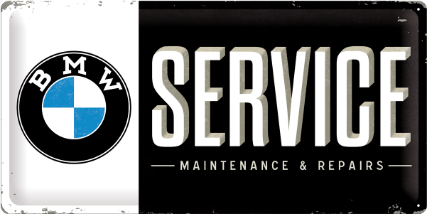 Nostalgic Art Tin Sign Bmw Service Retro Logo 25 X - Bmw Tin Sign (600x600), Png Download