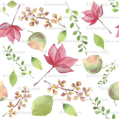 Watercolor Autumn Leaves - Watercolor Autumn Leaf Hd Png (400x400), Png Download