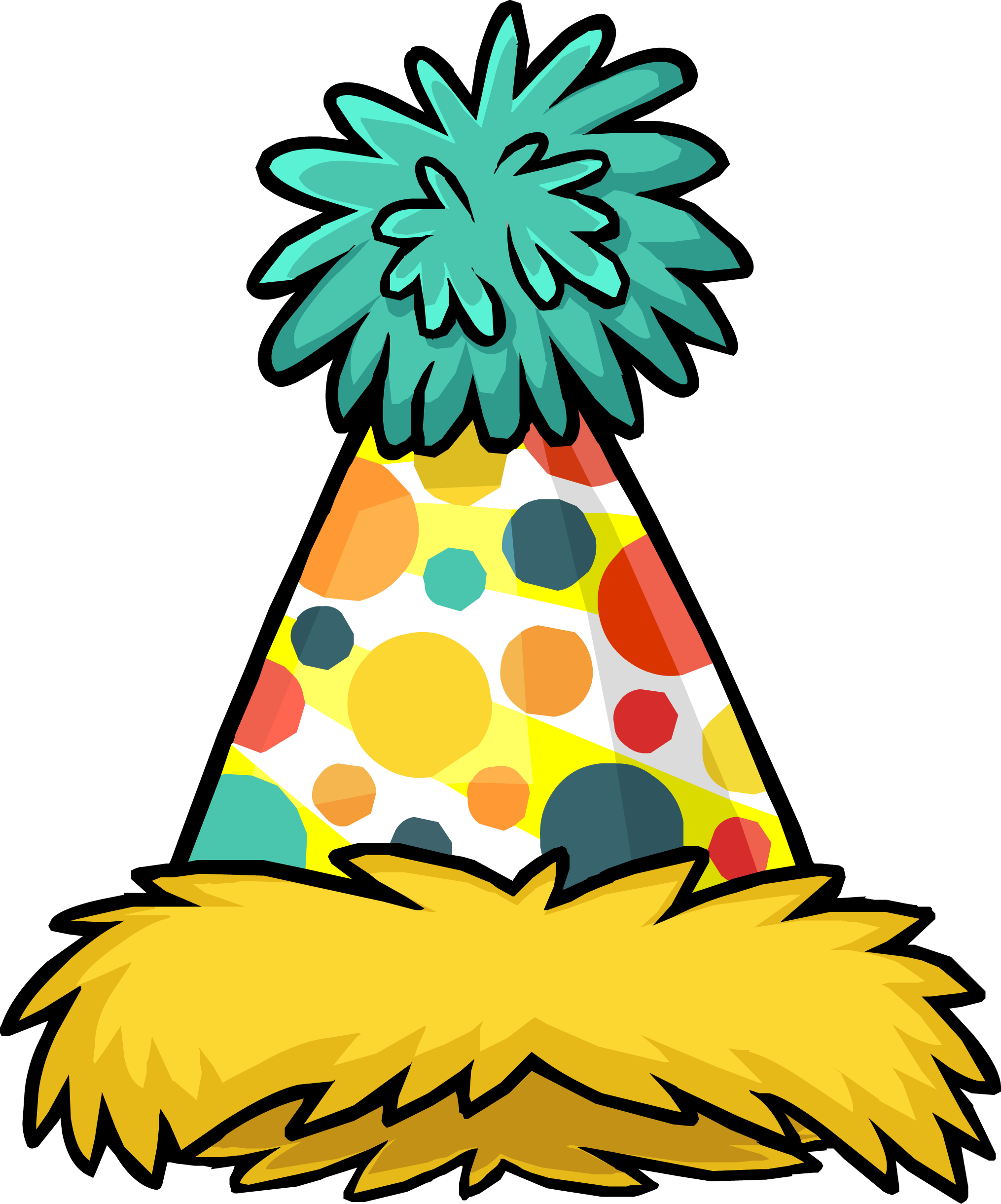 Polka Puffle Hat - Birthday Hat Clipart (2030x2440), Png Download