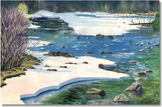 Original Traditional Watercolors By Gregory Effinger - Painting (570x576), Png Download