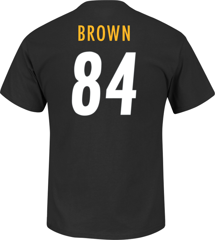 Men's Antonio Brown Pittsburgh Steelers Majestic Black - Antonio Brown Jersey Png (717x800), Png Download