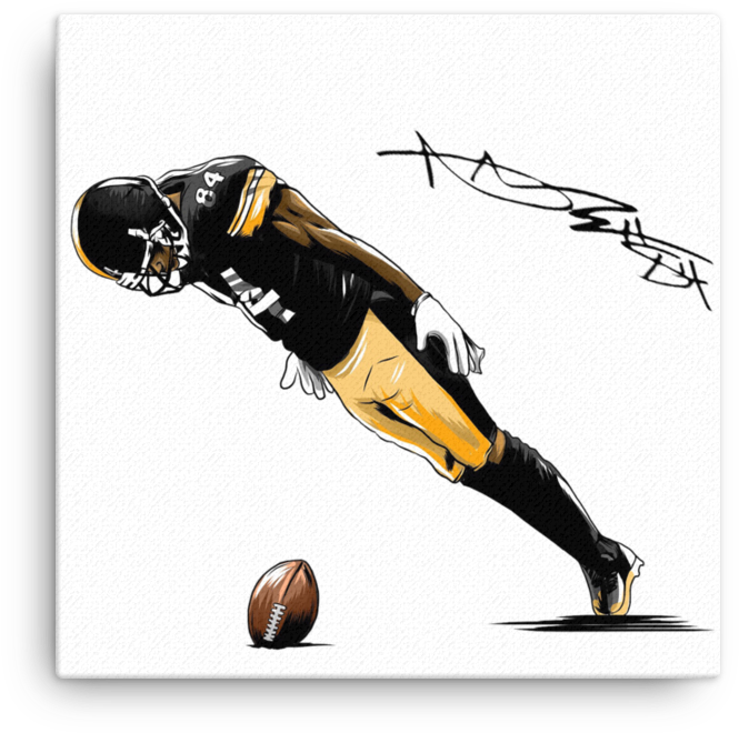 Antonio Brown Mj Lean Signature Art Canvas - Art (1000x1000), Png Download