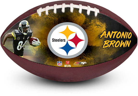 Full Size Hand Stitched Football With Synthetic Leather - Pittsburgh Steelers (600x600), Png Download